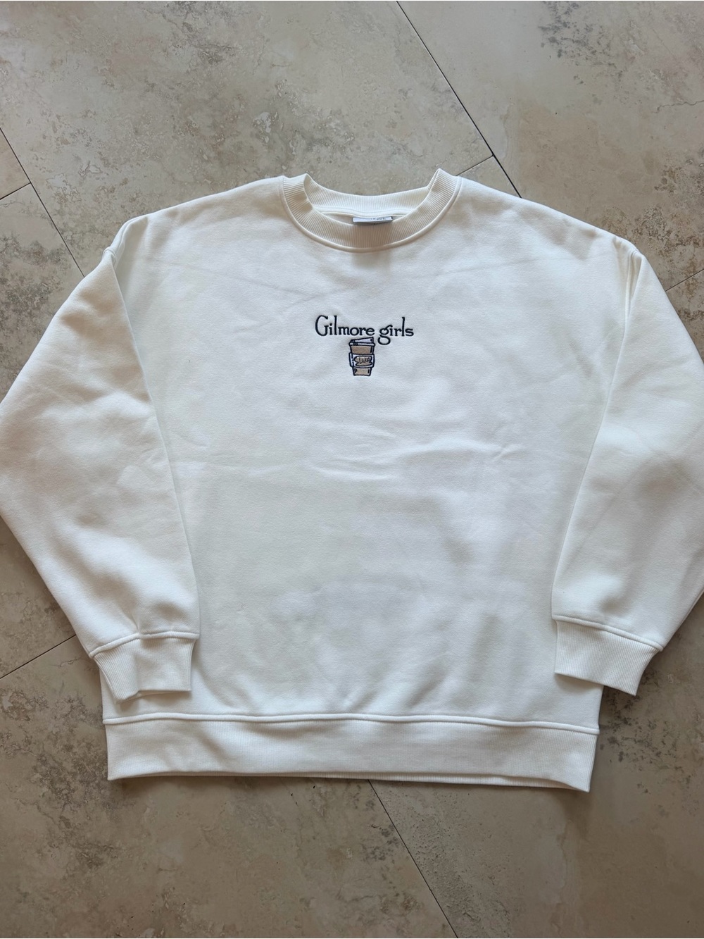 Gilmore Girls Oversized Embroidered Graphic Crewneck Sweatshirt size Small